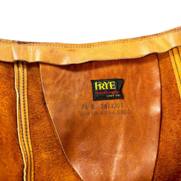 Vintage FRYE 1970s Black Label Tall Boots Womens 7.5 B Brown Leather - Picture 12 of 15